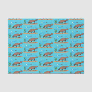 Papel De Seda Personalizado de natación de Platypus Cute