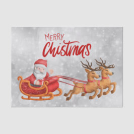 Papel De Seda Personalizado de Navidades de Santa Claus