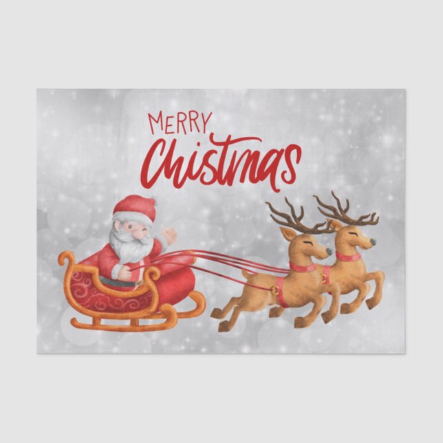 Papel De Seda Personalizado de Navidades de Santa Claus (Anverso)