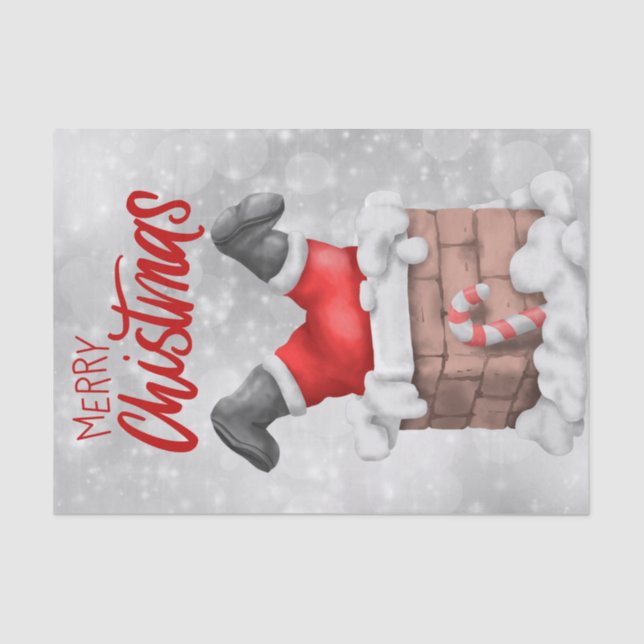 Papel De Seda Personalizado de Navidades de Santa Claus (Anverso)