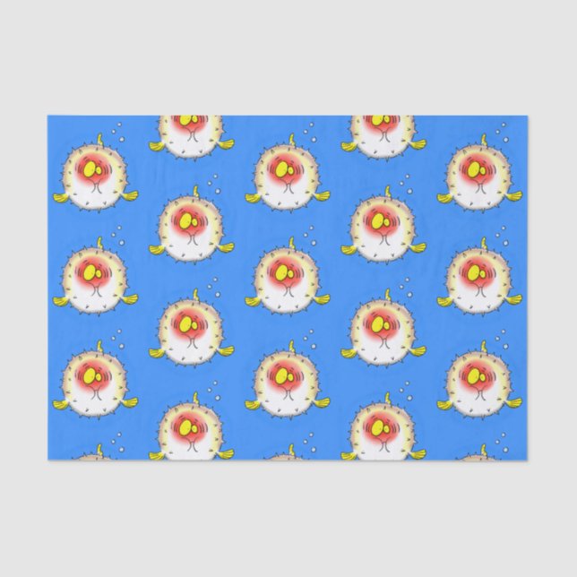 Papel De Seda Personalizado de pescado porcupy de marisco de pur (Anverso)