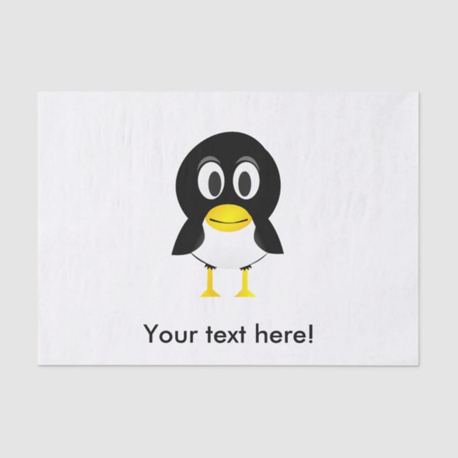 Papel De Seda Personalizado de pingüino (Anverso)