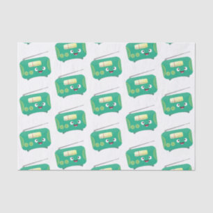 Papel De Seda Personalizado de radio retro alegre y gracioso