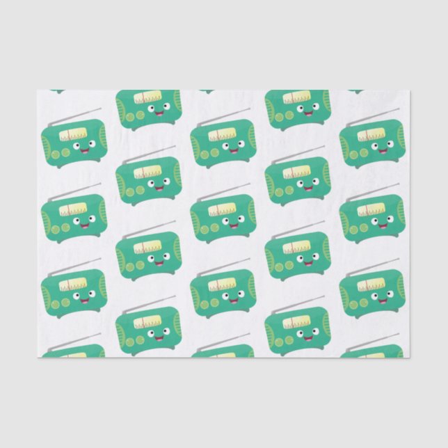Papel De Seda Personalizado de radio retro alegre y gracioso (Anverso)