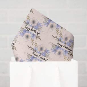 Papel De Seda Personalizado de Rosas Violet & Pastel