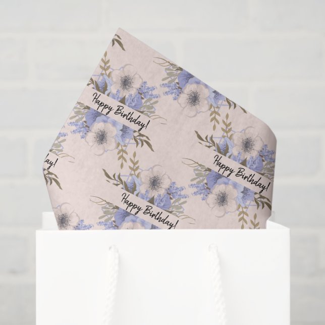 Papel De Seda Personalizado de Rosas Violet & Pastel (Bolsa de regalo)