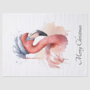 Papel De Seda Personalizado de Santa Claus Snowbird Flamingo