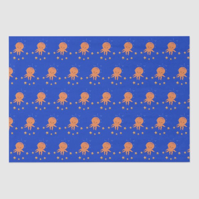 Papel De Seda Personalizado de Starfish de Octopus Cute (Anverso)