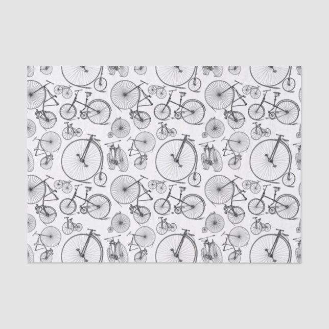 Papel De Seda PERSONALIZADO del patrón de bicicletas y bicicleta (Anverso)