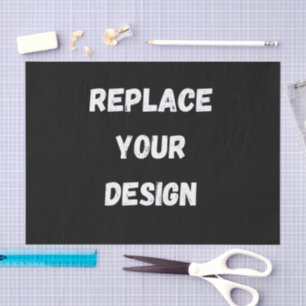 Papel De Seda Personalizado Diseño negro Añadir foto o texto