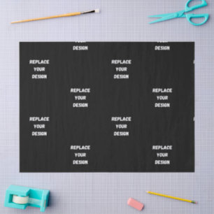 Papel De Seda Personalizado Diseño negro Añadir foto o texto