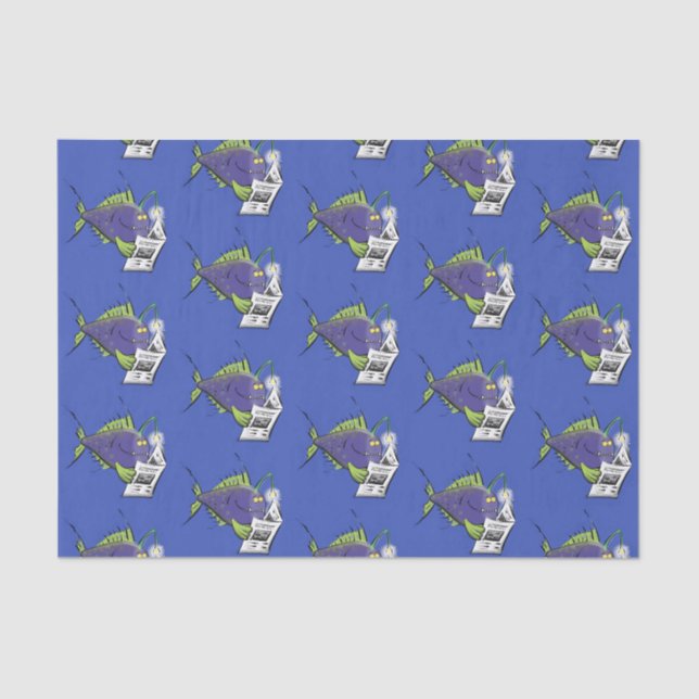 Papel De Seda Personalizado divertida de pescados y mariscos (Anverso)