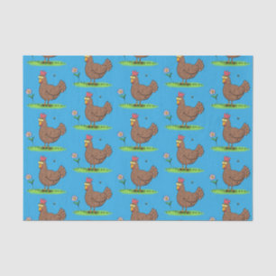 Papel De Seda Personalizado divertido de pollo rústico y caprich