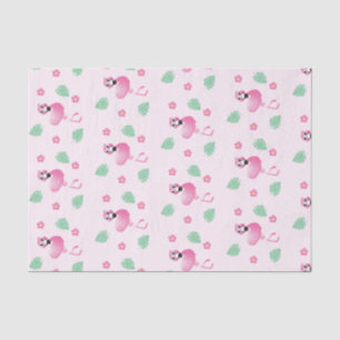 Papel De Seda Personalizado Flamingo Patrón de Flores Tropicales