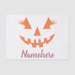 Papel De Seda Personalizado Girly Jack O Lantern Pumpkin Hallowe