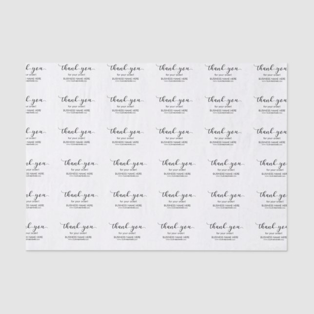Papel De Seda Personalizado Gracias Negocios (Anverso)