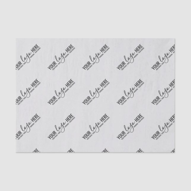 Papel De Seda Personalizado Logotipo Empresa Empaque Gris claro (Anverso)