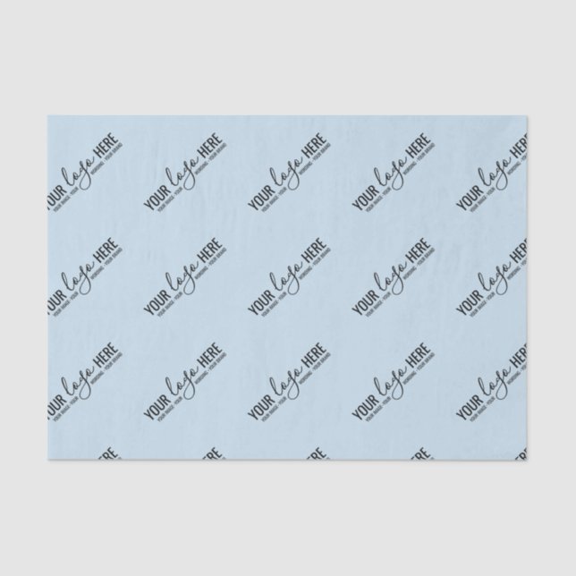 Papel De Seda Personalizado Logotipo Empresa Empaque Pastel Azul (Anverso)