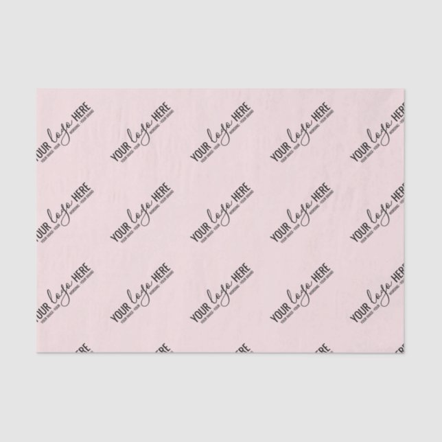 Papel De Seda Personalizado Logotipo Empresa Empaque Rubor Pink (Anverso)