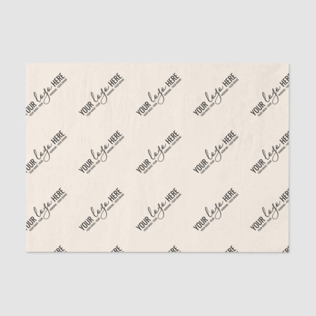 Papel De Seda Personalizado Logotipo Empresa Empaquetado Beige (Anverso)
