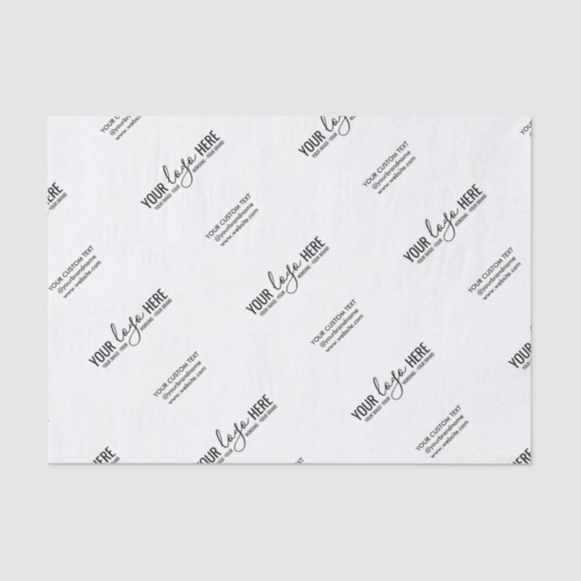 Papel De Seda Personalizado Marca Logotipo Textos Empresa de neg (Anverso)