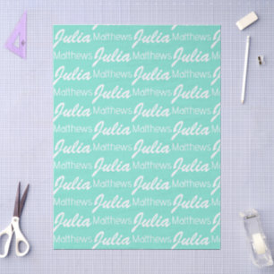 Papel De Seda Personalizado minimalista verde menta