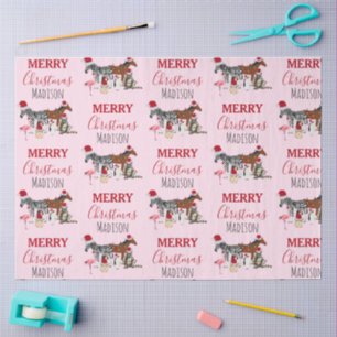 Papel De Seda Personalizado Navidades divertidos Animals Santa H