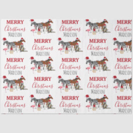 Papel De Seda Personalizado Navidades divertidos Animals Santa H