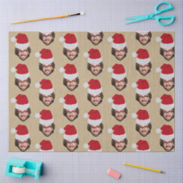 Papel De Seda Personalizado Navidades divertidos de Santa Hat Fa