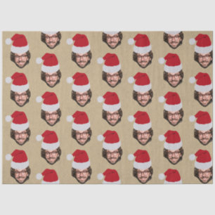 Papel De Seda Personalizado Navidades divertidos de Santa Hat Fa