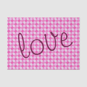 Papel De Seda Personalizado Romántico Dulce Gráfico Tejido Rosa