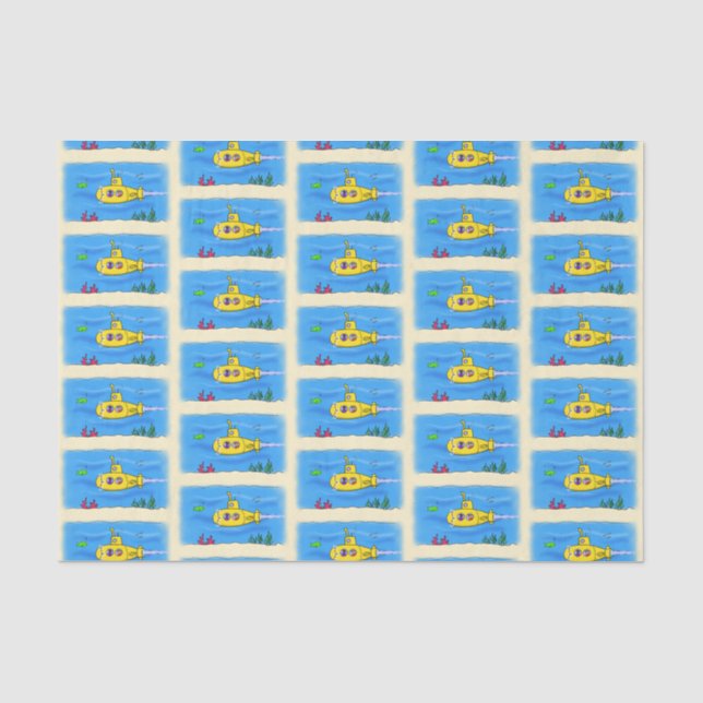 Papel De Seda Personalizado submarino feliz (Anverso)