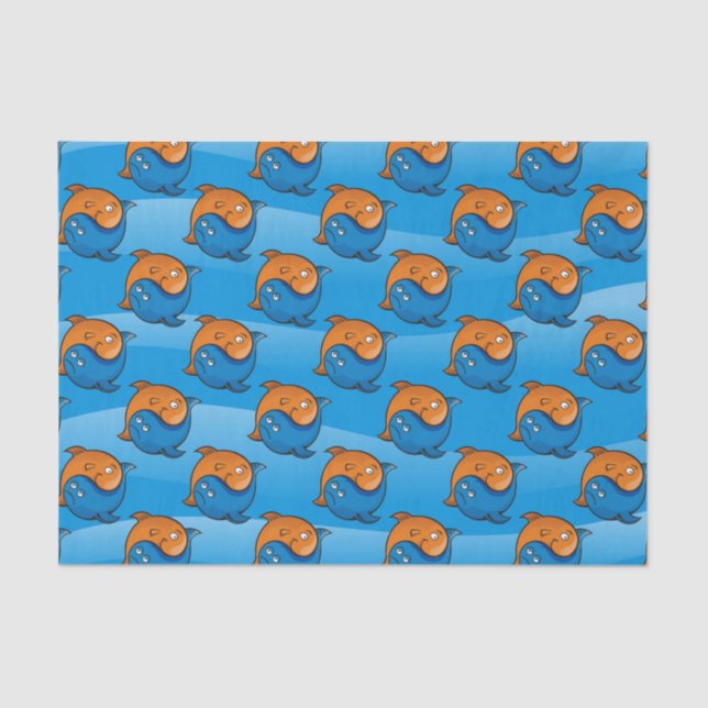 Papel De Seda Personalizado Yin Yang Fish (Anverso)