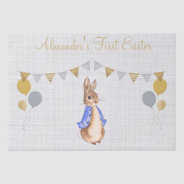 Papel De Seda Personalizar a Peter el conejo en la Primera Pascu (Anverso)