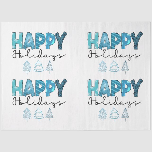 Papel De Seda Personalizar de Felices Fiestas (Anverso)
