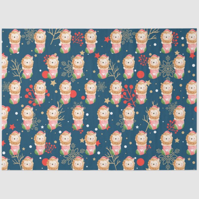 Papel De Seda Personalizar de feriados de león (Anverso)