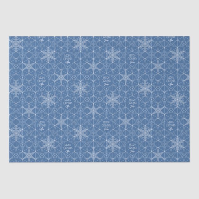 Papel De Seda Personalized Snowflake star Holiday wrapping paper (Anverso)