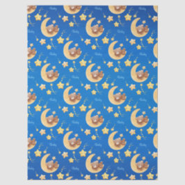 Papel De Seda Personalized Teddy Bear Moon Baby Shower