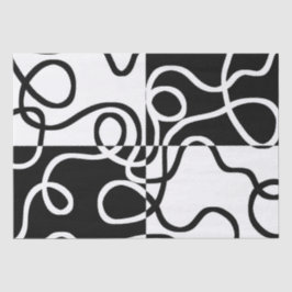 Papel De Seda Persuasión lineal II: Resumen en blanco y negro