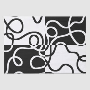 Papel De Seda Persuasión lineal II: Resumen en blanco y negro