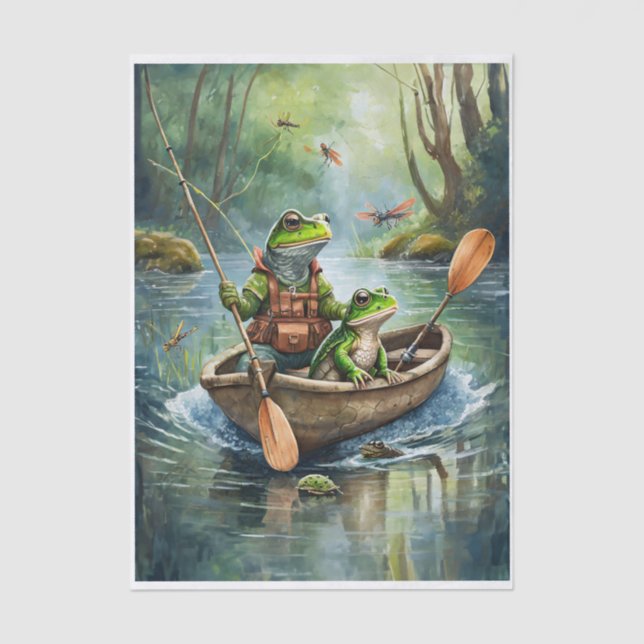 Papel De Seda Pesca de Frank y George Go, ranas de pesca (Anverso)