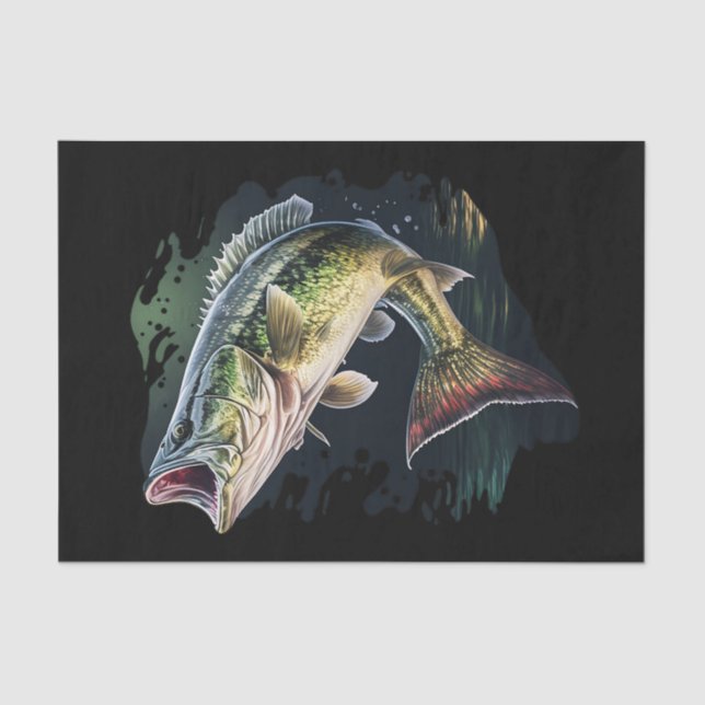 Papel De Seda Pesca de grano de largemouth (Anverso)