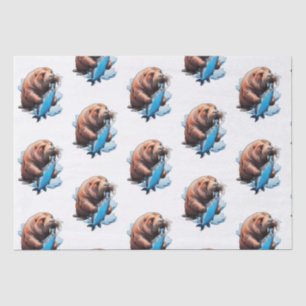 Papel De Seda Pesca De Las Vías En El Mar