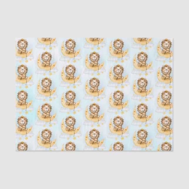 Papel De Seda Pesca de leones en la acuarela lunar (Anverso)