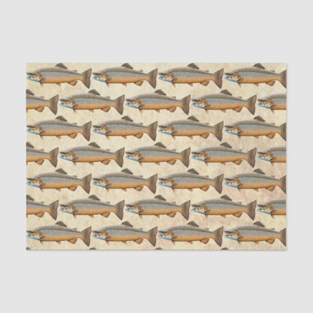 Papel De Seda Pesca de trucha marrón (Anverso)