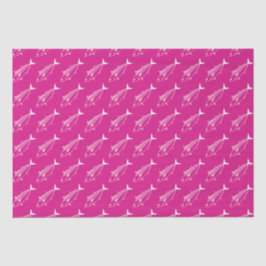 Papel De Seda Pescado bonito blanco en rosa caliente