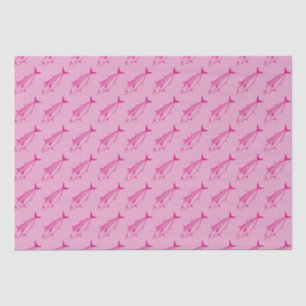 Papel De Seda Pescado bonito en rosa caliente sobre rosa pastel