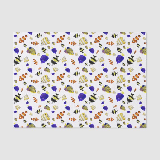 Papel De Seda Pescado colorido (Anverso)