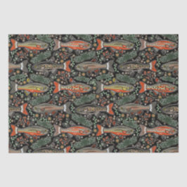 Papel De Seda Pescado de agua dulce, diseño elegante, trucha, pe