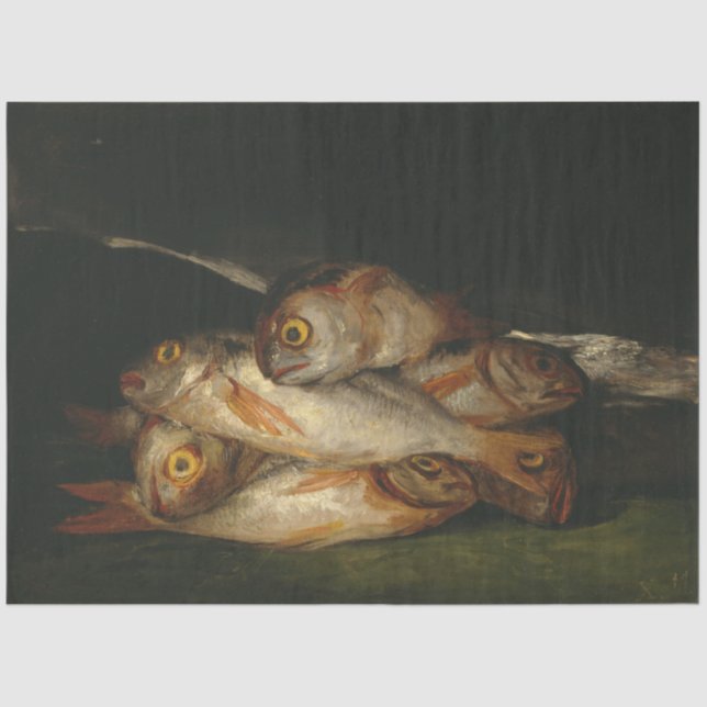 Papel De Seda Pescado dorado bream (vida muerta) (Francisco de G (Anverso)